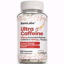 Extended Release koffein tabletták + koffein L- Theanine + Fókusz és energia kiegészítés + No Jitters, No Crash + Natural - 120 kapszula