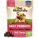 Pet Naturals Napi probiotic kutyáknak, kacsa flavor, 160 Chews - 120M CFU kutyáknak emésztés előtti és probiotikumok, bél egészség, immuntámogatás, hasmenés, allergia és viszketés