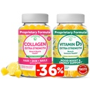 Lunakai Collagen és D3-vitamin gumik Bundle - Non-GMO anti-öregedés kiegészítők a férfiak és nők - Immunitás, Csont- és hangulattámogatás Gumi felnőttek - 30 napos ellátás