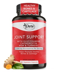 Pure By Nature Joint Support, Glucosamin Chondroitin Turmeric MSM Boswellia kiegészítés, 180 kapszula