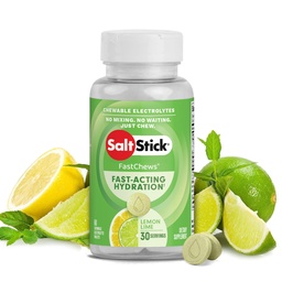 SaltStick Electrolyte FastChews - 60 Count Lemon Lime Flavor - Rágótabletta hidratálásra, Sós tabletta, Dehidratációs Relief