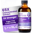 Bold Botanica Elderberry Elixir - 65x koncentrált kivonat - Sugar- Free - Kid Friendly - Black Elderberry Symple with Aronia Berry for Immune Support - 4 Fl. Oz.