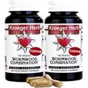 Kroeger Herb Products, Wormwood Herb, Black Walnut Extract, Clove, Quassia, Worm Wood Detox Cleanse - Vegetarian Capsules, Non-GMO, Gluten Free, No Preservatives or Fillers - 200 Capsules, Made in USA