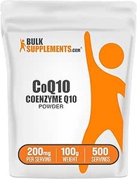 BulkSupplements.com Q10 Powder Coenzim - Q10 200 mg kiegészítés, tápanyag-kiegészítés - glutén mentes, 200mg per szerving, 100g (3,5 oz) (1-es csomag)
