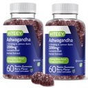 Viteey Ashwagandha Gumies Ginseng & Lemon Balm - Hangulat, Nyugodt & Stressz támogatás Ashwagandha kiegészítők - Vegan, gluténmentes - 120 gróf