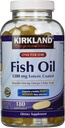 Kirkland Signature Enteric Coated Fish Oil Omega 3 1200 MG Fish Oil, 684 MG von Omega 3 Fettsäuren, 180 Softgels