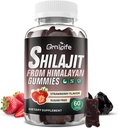 Shilajit gumicukor férfiaknak és nőknek, 1000MG Shilajit kiegészítés 85 + Trace Ásványok és Fulvic Acid for Energy, Immunity, Sugar-Free, Strawberry- 60 Count