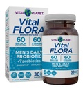 Vital Planet - Vital Flora Men 's Daily probiotic, 60 Billion CFU, 60 Diverse Strains, 7 Organic Prebiotics, Immune Support, Gas Relief, Colon and Digestive Health Probiotics for Men 30 Capsules