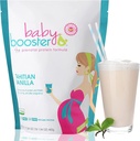 Baba booster Tahitian Vanilla Prenatalis vitamin kiegészítés és fehérje shake, koffein mentes, Minden természetes, vegetáriánus DHA, magas fehérje, metil folát, B vitaminok, Nagy Reggeli Betegség, 1 lb