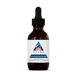 Ayush Herbs Ashwagandha Drops - Ashwagandha Alcohol- Free Drops for Recommended, Calming Daily Supplement for Focus & Watch with Organic Ashwagandha, Lemon Flavor - 2 Fl Oz (80 szerváció)