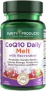 Tisztaság termékek CoQ10 Napi Resveratrol 100 mg CoQ10- 30 mg Trans- Resveratrol - A-vitamin, D3, E és B12 (metilkobalamin formájában) - 60 gyors oldódó tabletta
