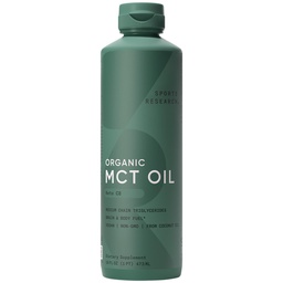 Sport Research Keto MCT Organic Coconuts olaj - Zsírsav üzemanyag test + agy - egyetlen összetevője C8 Capdredient Acid - Tökéletes kávé, tea, & More - Non-GMO & Vegan - ízesítetlen (16 Oz)