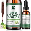 Citrus Bergamot folyékony cseppek - Természetes kiegészítés Soursop, Red Yeast Rice, Fokhagyma, Olive Leaf, Black Pepper - Magas abszorpció - Support General Wellness * - Soursop Titters Liquid, 2 Fl Oz