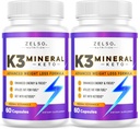 ZELSO (2 Pack K3 Mineral Súly Loss Pills for Women and Men, K3 Mineral Pills - K3 Salt Mineral, Vitamin + K3 Capsule Supplement for Keto Weight Loss - 2 hónap ellátás