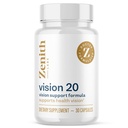 Zenith Labs Vision 20 Eye Vitamins - Lutein, Zeaxantin és Bilberry kivonat - Supports Eye Strain, and Eye Health - Carotenoid Blend