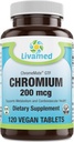 Livamed - Króm 200 µg (ChromeMate GTF) Veg Tabs 120 Count