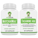 VitaMonk MatchaMax Matcha Capsules & L- Theanine 400 mg - Növelje az energiát és fokozza a fókusz bundle