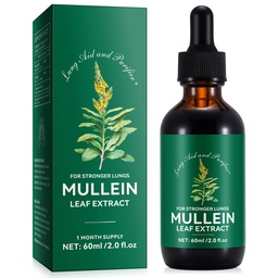 Mullein cseppek tüdők 2 Fl Oz - Mullein levélkivonat tüdő klorofill - természetes gyógynövény kiegészítés tüdőtisztító, légzéstámogatás, növeli immunitást, emésztési wellness