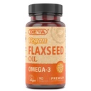 Deva Vegan Omega3 Flaxseed Oil Supplement - 1000 MG Per Serving - Cold- Pressed & Unfinished - Fish Oil Alternative - Omega3 ALA - 90 kapszula, 1- Pack
