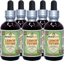 Citrom Thyme (Thymus x Citriodorus) Glicerit, szerves szárított Herb Alcohol- Free Liquid Extract (márkanév: HerbalTerra, Proudly Made in USA) 5x2 fl.oz (5x60 ml)