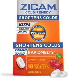 Zicam Cold Remedy Cink Rapidmelts, Cherry Flavor, 18 Count (1-es csomag)