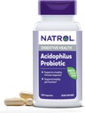 Natrol Acidophilus probiotic 100 mg, Dietary Supplement for Healthy Gut Function, Emésztő egészségügyi kapszula felnőtteknek, 100 kapszula, legfeljebb 33 napos ellátás
