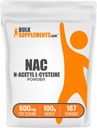 BulkSupplements.com NAC Powder - N- Acetyl Cystein 600mg, NAC Supplement - Antioxidáns Support, Gluten Free - 600mg per Serving, 167 Servings, 100g (3.5 oz) (1x csomag)
