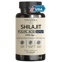 VINATURA Shilajit férfiaknak és nőknek - 1000mg Pure Himaláyan Shilajit kapszula, 50% -os Fulvic Acid - 60 kapszula