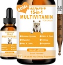 15 in 1 Multivitamin für Hunde - Dog Multivitamin Liquid Support Joint, Gut & Immune Health - Canine Digestion, Herz, Haut und Mantel Gesundheit - Vitamin-Ergänzungen für Welpen - Bacon Flavor
