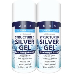 Colloidal Silver Gel Extra Strength - 35ppm Aktivált kolloid Ezüst Gél maximális potencia - Készült az USA - Structured Formula egy kényelmes 2 csomag
