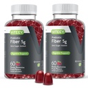 Viteey Prebiotic Fiber Gumies felnőtteknek, 5g - Gut Health & Digestive Soluble Fiber Supply Gumies - Zéró Cukor hozzáadott, Vegan, Gluten- Free - 120 Count