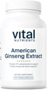 Vital Nutritents - American Ginseng - Energy Support - Mentális és fizikai tartósság - 100 vegetáriánus kapszula üvegenként - 250 mg