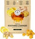 Beeager 's Naturals Soothing Honey Ginger Lemon Cough Drops - Immuntámogatás D-vitaminnal, cinkkel és propolisz torokkal, szappanos lozenges, 14 Ct