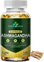 Organic Ashwagandha + Black Pepper, All Natural High Potency Supplement for Stress Relief and Vitality 120 Softgels, 60- napos ellátás