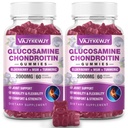 2 csomag 2000mg Glucosamin Chondroitin Gumies, extra hatáserősségű Glucosamin Chondroitin MSM & Turmeric, közös támogatás, antioxidáns immuntámogatás - 120 gumi