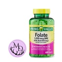 Generikus Spring Valley Folate 1,333 mcg DFE, Folic Acid 800 mcg, 400 tabletta - Diétás kiegészítés, női egészség boost, Metabolizmus & szív támogatás - Bundle + Stikker Dri Áruház