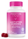 Pink Stork tejpótló gumik - Support Emlő Tej ellátását Milk Thistle, Alfalfa, D-vitamin, és B12, Post partum Recovery, Szoptatás Essentials - Málna, 40 gróf