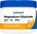 Nutricost Magnézium Glicerin Por (Barack mangó, 250 gramm) - Magnézium Glicinát (biszglicinát formájában)