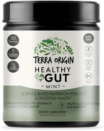 Terra ORIGIN Egészséges Gut Menta Flavor - 124; 30- Servings with L- Glutamin, Cink, Glucosamine, Slippery Elm Bark, Marshmallow Root and More!