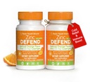 Basic Brands - Cink Orange Defend - 100 Lozenges - Natural Orange Flavor Zinc- Lozenges - Immune Boost, Cold Relief, Non-GMO, Cink-acetát & C-vitamin - 2- Pack