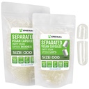 XPRS Nutra Vegan Méret 000 szétválasztott Capsules- 500 Count Prémium Üres Kappa Elválasztott zsákok - Tiszta üres kapszula - 000 tabletta DIY kiegészítés töltelék