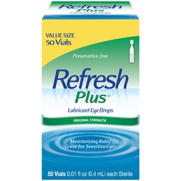 Frissítse Plus Kenőszer Szemcseppek, Preservative- Free, 0.01 Fl Oz Single- Használati konténerek, 50 gróf, csomagolás május Vary