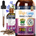 Bright Lungs - Lung Detox Support Supplement to Súgó Fenntartása Teljes tüdő és légzőszervi egészség - Grindelia, Lobelia, Licorice, Wild Cherry & More!
