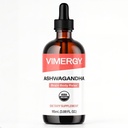 Vimergy USDA Organic Ashwagandha Folyékony kivonat, 57 Servings -Stressz kiegészítés cseppek - Adaptogen - Támogatja a kognitív funkciót - Alvástámogatás - Alkoholmentes, Non-GMO, Vegan & Paleo Friendly (115 ml)