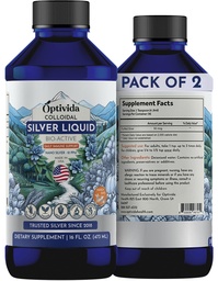 Optivida Health Colloidal Silver Liquid (2 Pack) - Premium Nano Silver Colloid Supplement for Daily Wellness & Immune Support, Natural Liquid Silver Hydrochosol for Recept & Kids, Non-GMO, Gluten- Free
