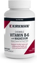 Kirkman - B6-vitamin Magnéziummal - 120 tabletta - Erős B6-vitamin és magnézium pótlás - Rágóképes Wafer - Hypoallergén