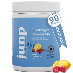 JUNP Electrolytes Powder No Sugar No Carbs - Berry Lemonade Keto Electrolyte Drink Mix - Kálium & Salt Hydration Powder Electrolytes - Zero Calorie Sugar Free Electrolyte Powder, 90 Servings