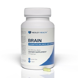 Brain - Kiegyenlített neurotranszmitter Support Supplement - Cink, B6, Biotin a kognitív funkció - 90 Veggie kapszula (agy)