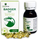 QG-Gruppe Badger Fett natürliche Quelle von mehrfach ungesättigten Fettsäuren - 60 Kapseln, 300 mg Jede