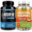 Max Strength Nitric Oxide Booster Bundle - L-Arginine & Liposomal C-vitamin, L citrullin, Ascorbyl Palmitate, Natural Absorb Boost Formula Támogatni gyakorlat energia, Immun Health, Slim Look